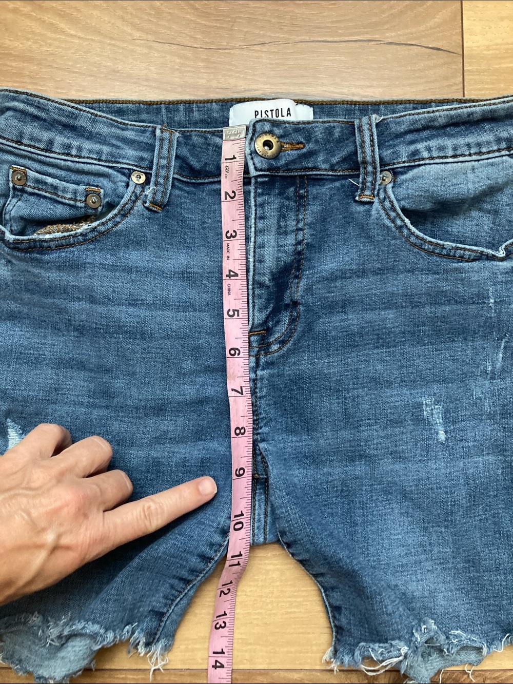 Pistola Distressed Raw 6” Jean Shorts - Picture 6 of 8
